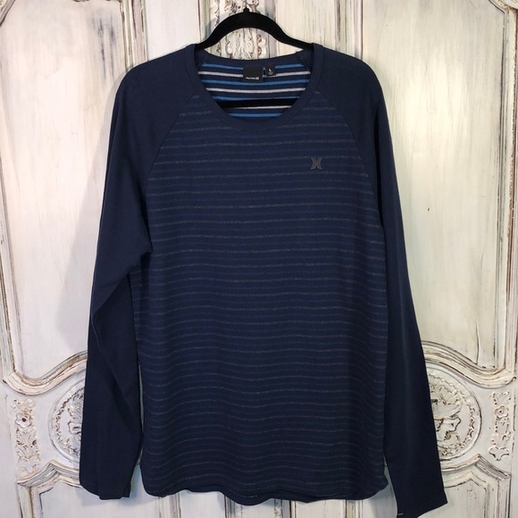 Men’s Hurley Navy NWT El Serape Crew Long Sleeve Sweat Shirt Size Large - Picture 1 of 11